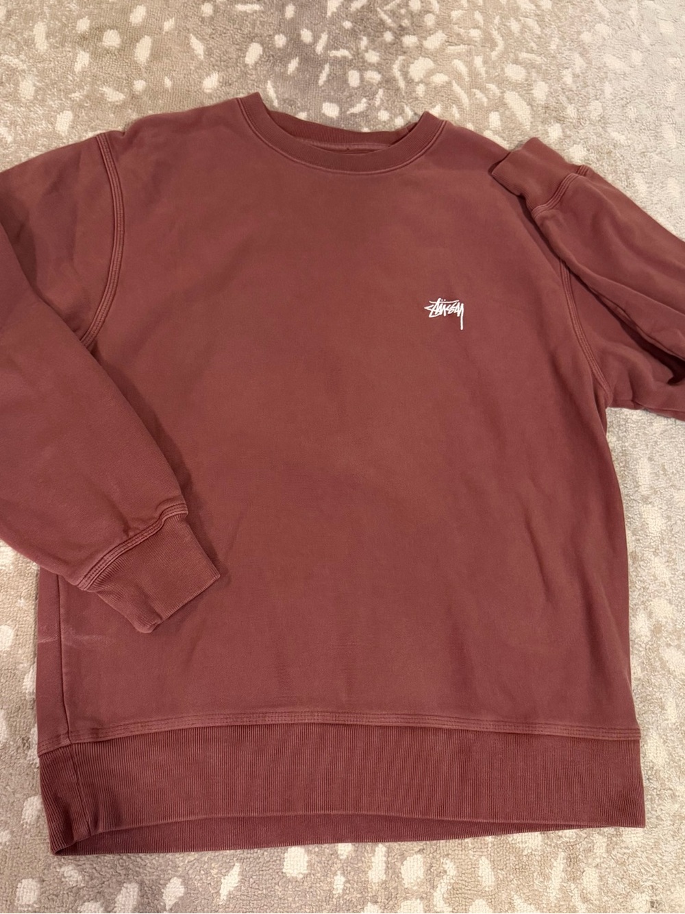 Stussy Men's Crewneck Sweatshirt in Maroon Brown